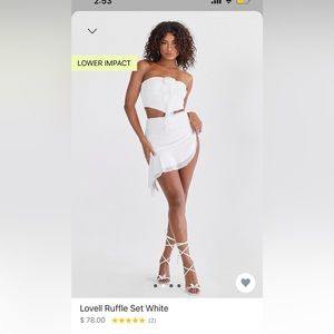 Lovell Ruffle Set White - worn once on my bachelorette - selling set together!